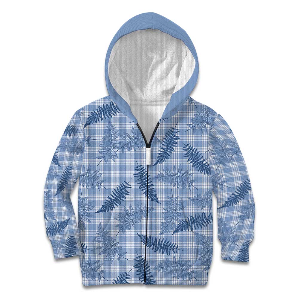 Blue Palaka Hawaii Palapalai Kid Hoodie Hawaiian Fern LT14 Zip Hoodie Blue - Polynesian Pride