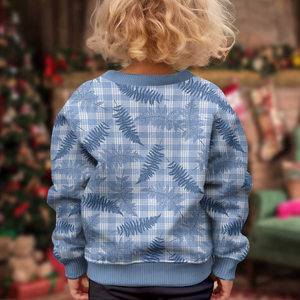Blue Palaka Hawaii Palapalai Kid Ugly Christmas Sweater Hawaiian Fern - Polynesian Pride