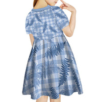 Blue Palaka Hawaii Palapalai Kid Short Sleeve Dress Hawaiian Fern - Polynesian Pride
