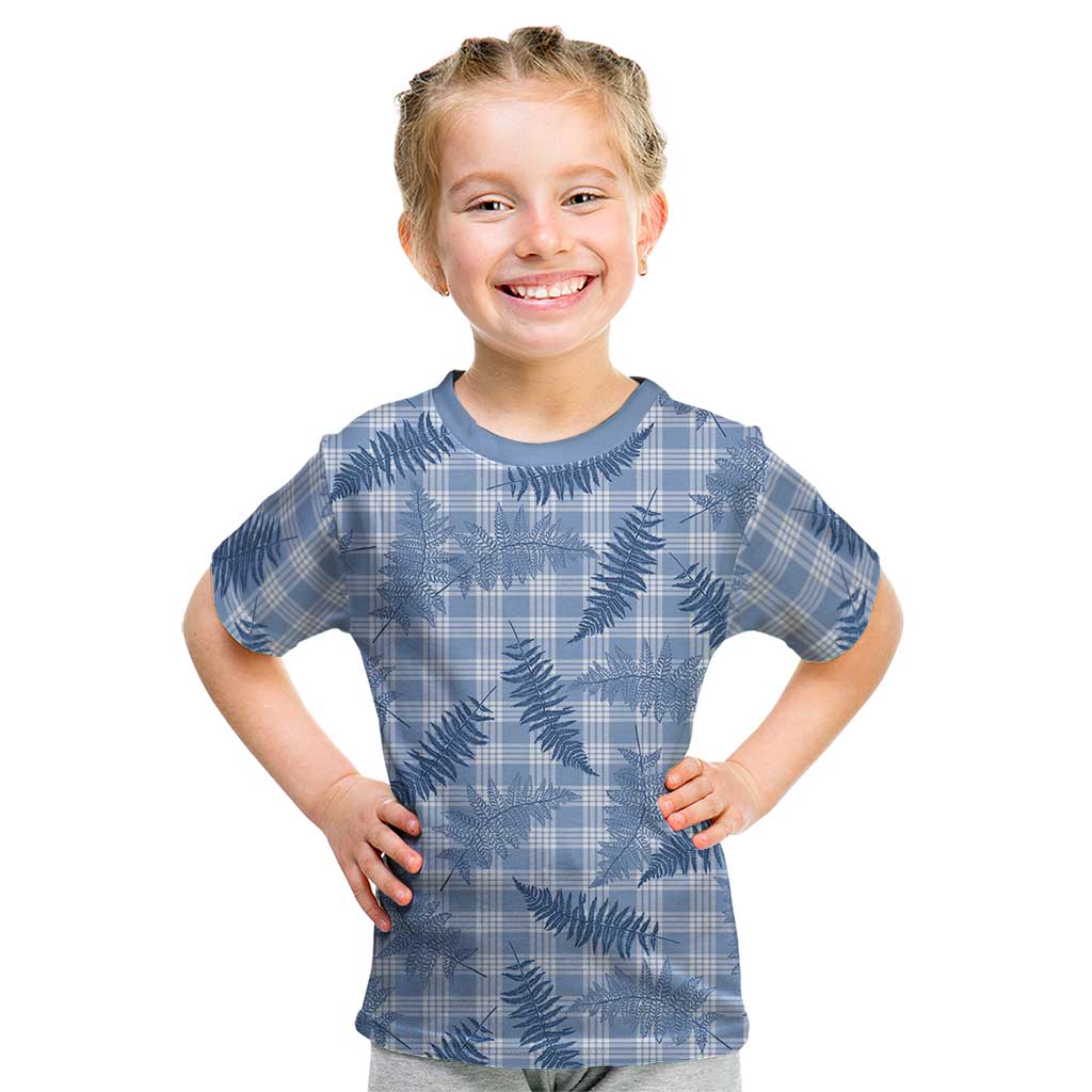 Blue Palaka Hawaii Palapalai Kid T Shirt Hawaiian Fern LT14 Blue - Polynesian Pride