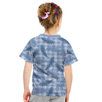 Blue Palaka Hawaii Palapalai Kid T Shirt Hawaiian Fern LT14 - Polynesian Pride