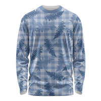 Blue Palaka Hawaii Palapalai Long Sleeve Shirt Hawaiian Fern LT14 Unisex Blue - Polynesian Pride