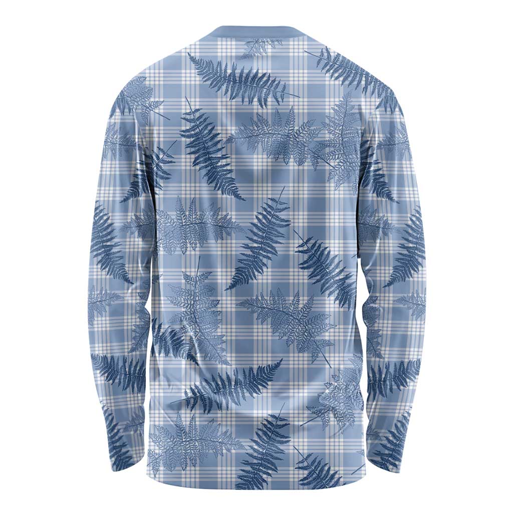 Blue Palaka Hawaii Palapalai Long Sleeve Shirt Hawaiian Fern LT14 - Polynesian Pride