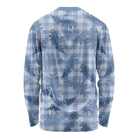 Blue Palaka Hawaii Palapalai Long Sleeve Shirt Hawaiian Fern LT14 - Polynesian Pride
