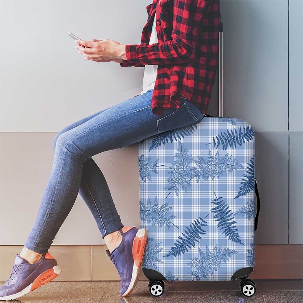 Blue Palaka Hawaii Palapalai Luggage Cover Hawaiian Fern - Polynesian Pride