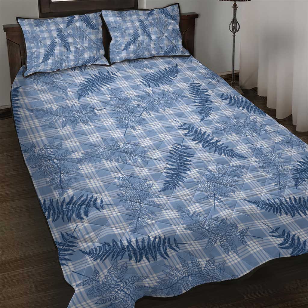 Blue Palaka Hawaii Palapalai Quilt Bed Set Hawaiian Fern LT14 Blue - Polynesian Pride