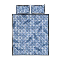 Blue Palaka Hawaii Palapalai Quilt Bed Set Hawaiian Fern LT14 - Polynesian Pride