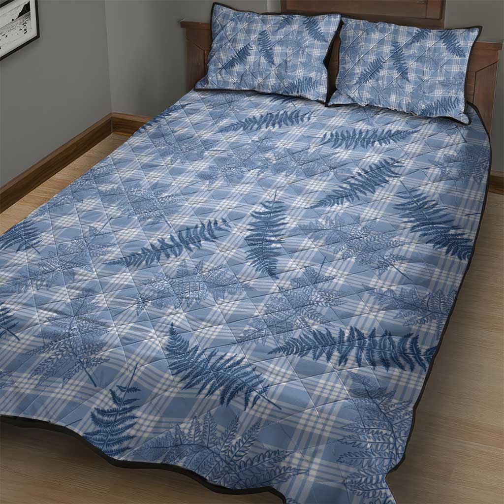 Blue Palaka Hawaii Palapalai Quilt Bed Set Hawaiian Fern LT14 - Polynesian Pride