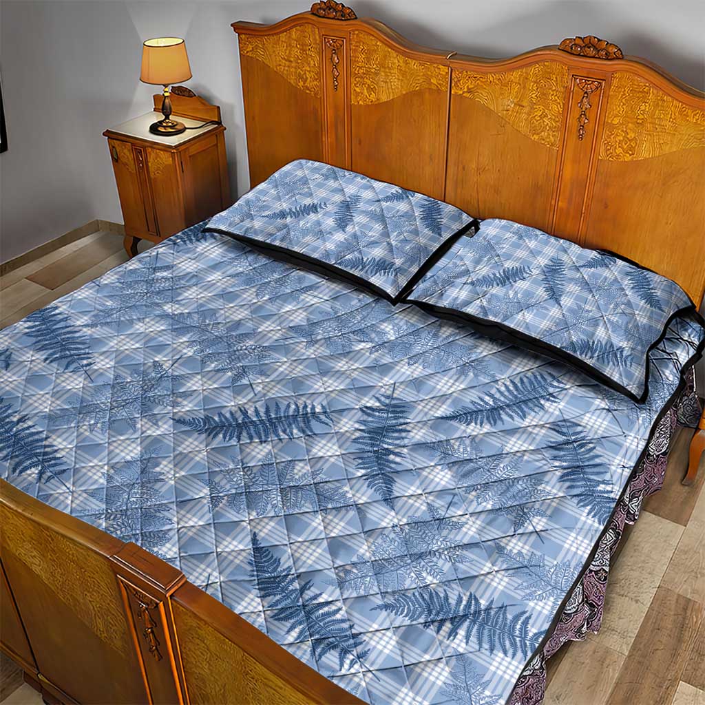 Blue Palaka Hawaii Palapalai Quilt Bed Set Hawaiian Fern LT14 - Polynesian Pride