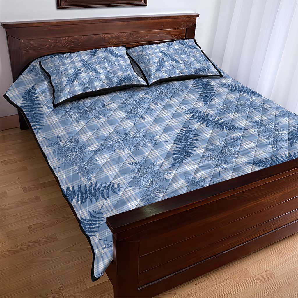 Blue Palaka Hawaii Palapalai Quilt Bed Set Hawaiian Fern LT14 - Polynesian Pride