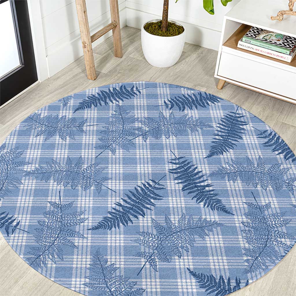 Blue Palaka Hawaii Palapalai Round Carpet Hawaiian Fern LT14 Blue - Polynesian Pride