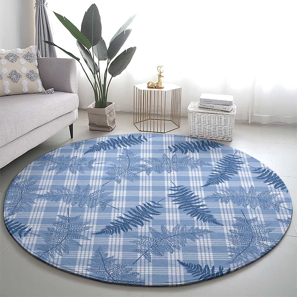 Blue Palaka Hawaii Palapalai Round Carpet Hawaiian Fern LT14 - Polynesian Pride