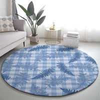 Blue Palaka Hawaii Palapalai Round Carpet Hawaiian Fern LT14 - Polynesian Pride
