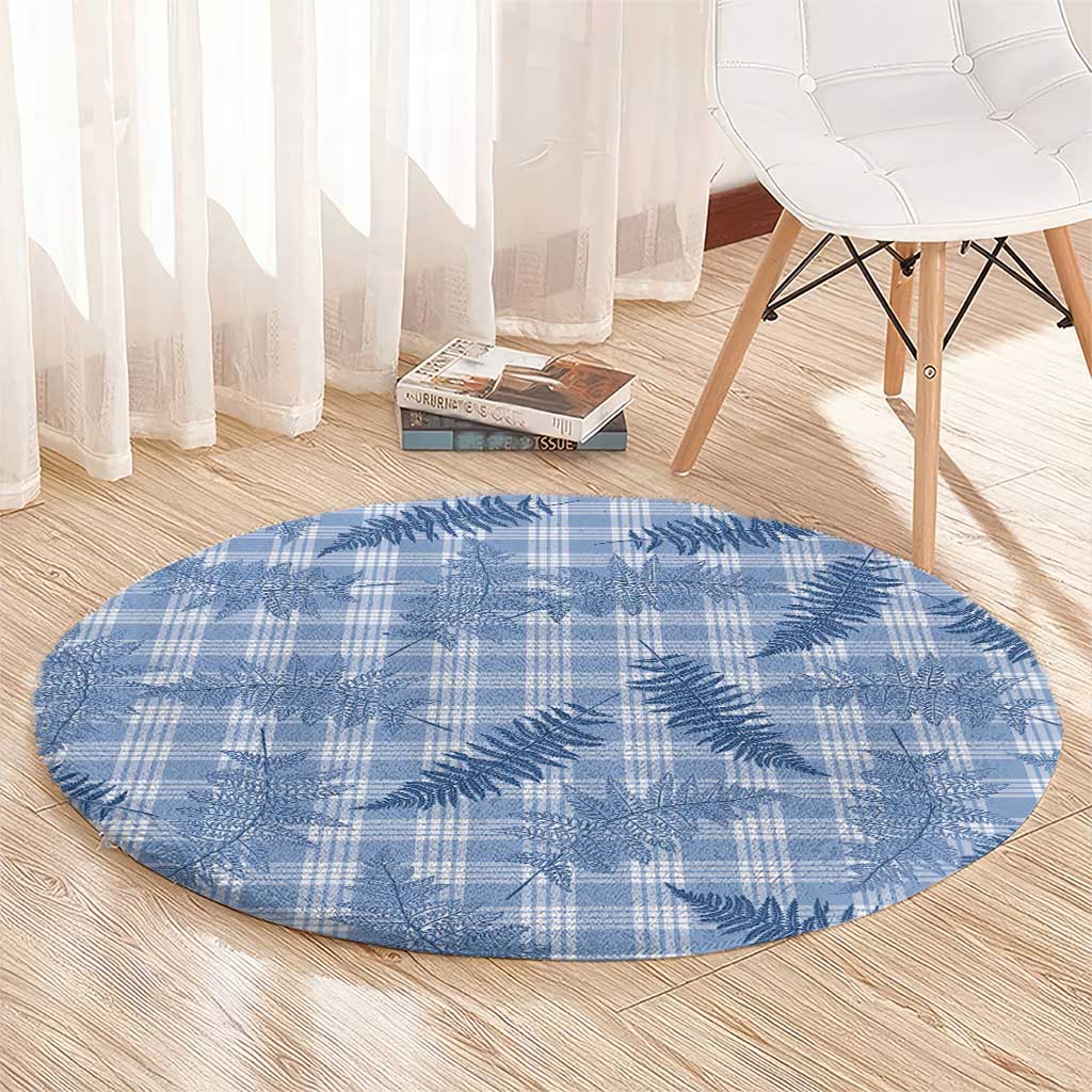 Blue Palaka Hawaii Palapalai Round Carpet Hawaiian Fern LT14 - Polynesian Pride