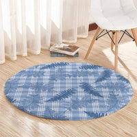 Blue Palaka Hawaii Palapalai Round Carpet Hawaiian Fern LT14 - Polynesian Pride
