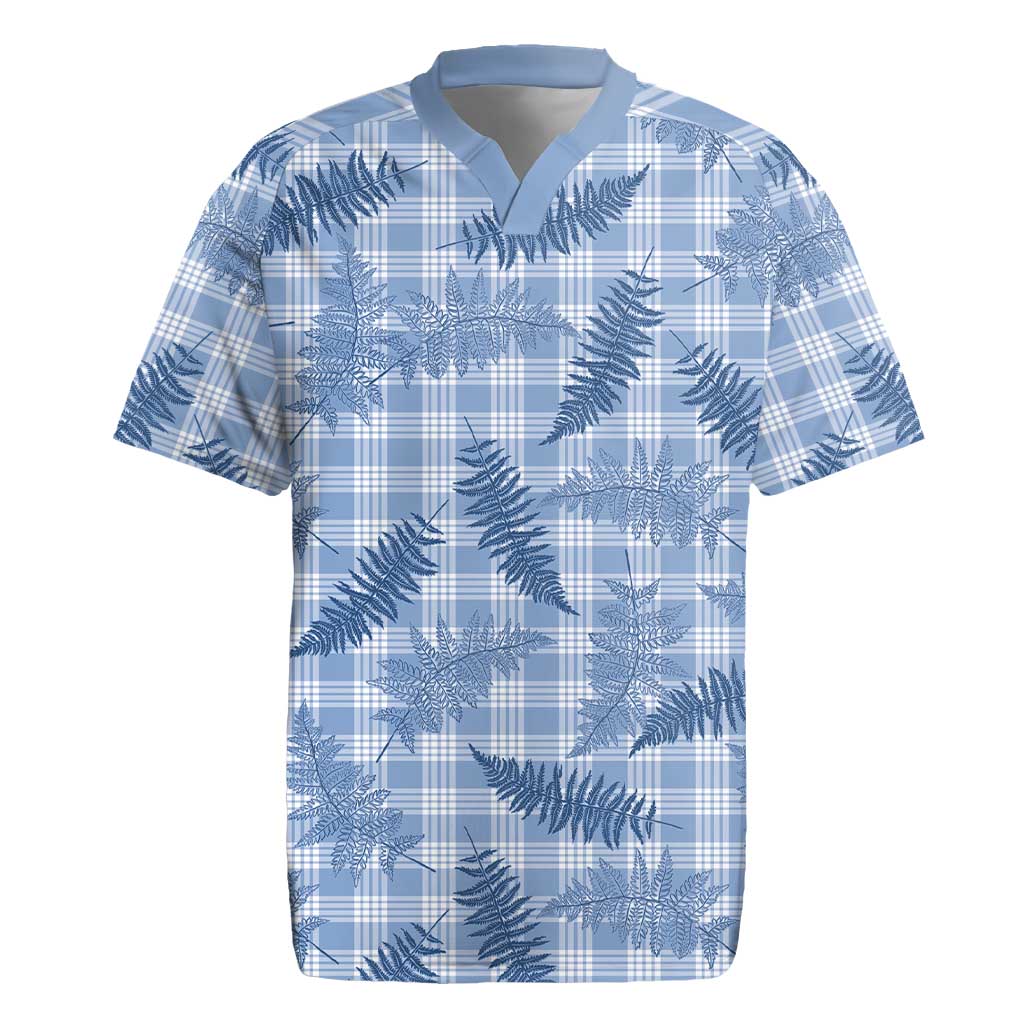 Blue Palaka Hawaii Palapalai Rugby Jersey Hawaiian Fern LT14 Blue - Polynesian Pride