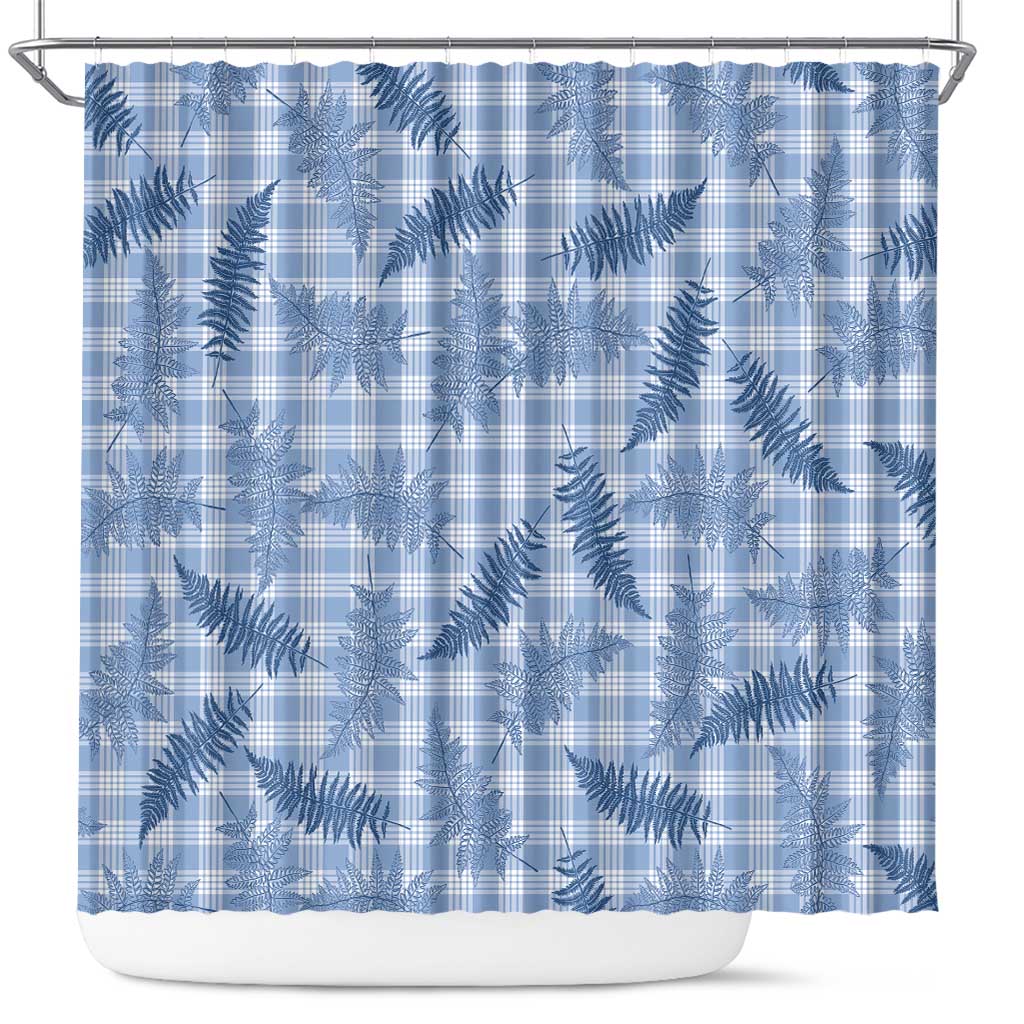 Blue Palaka Hawaii Palapalai Shower Curtain Hawaiian Fern LT14 Blue - Polynesian Pride