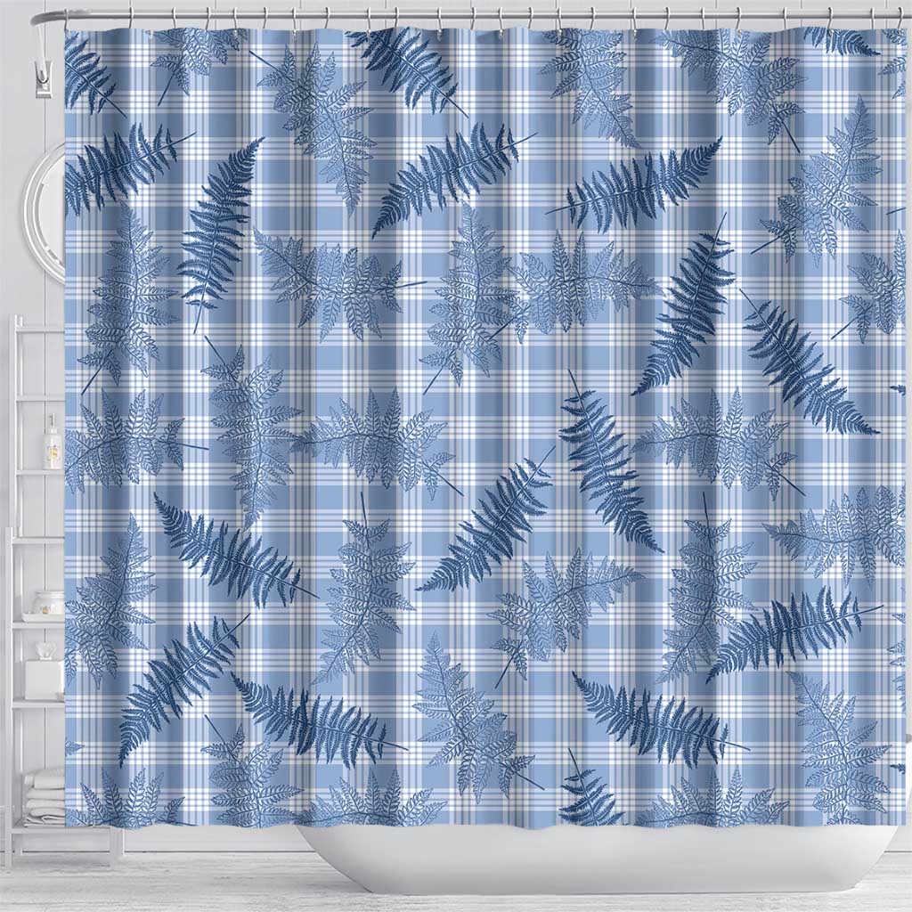 Blue Palaka Hawaii Palapalai Shower Curtain Hawaiian Fern LT14 - Polynesian Pride