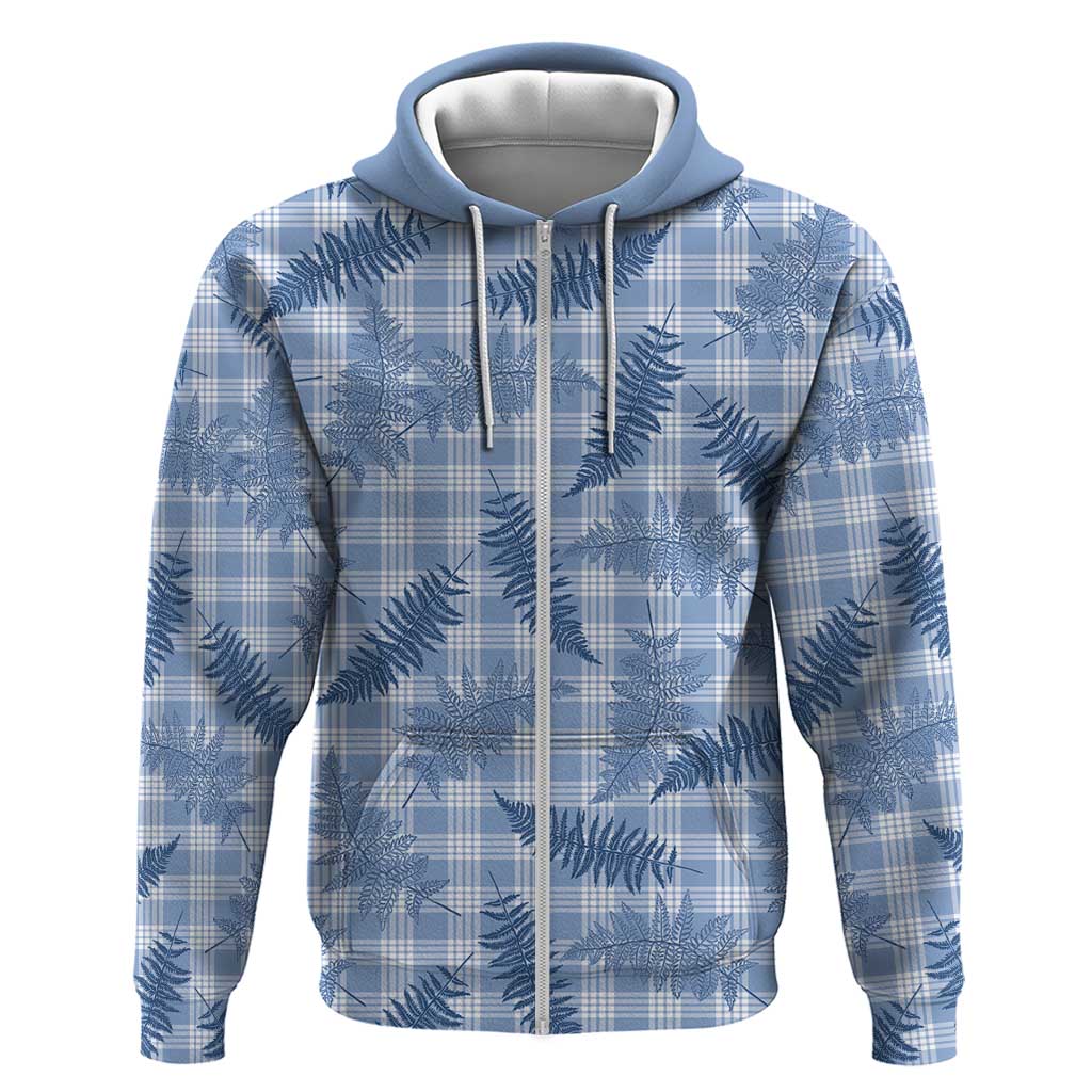 Blue Palaka Hawaii Palapalai Zip Hoodie Hawaiian Fern LT14 Zip Hoodie Blue - Polynesian Pride