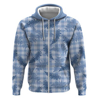 Blue Palaka Hawaii Palapalai Zip Hoodie Hawaiian Fern LT14 Zip Hoodie Blue - Polynesian Pride