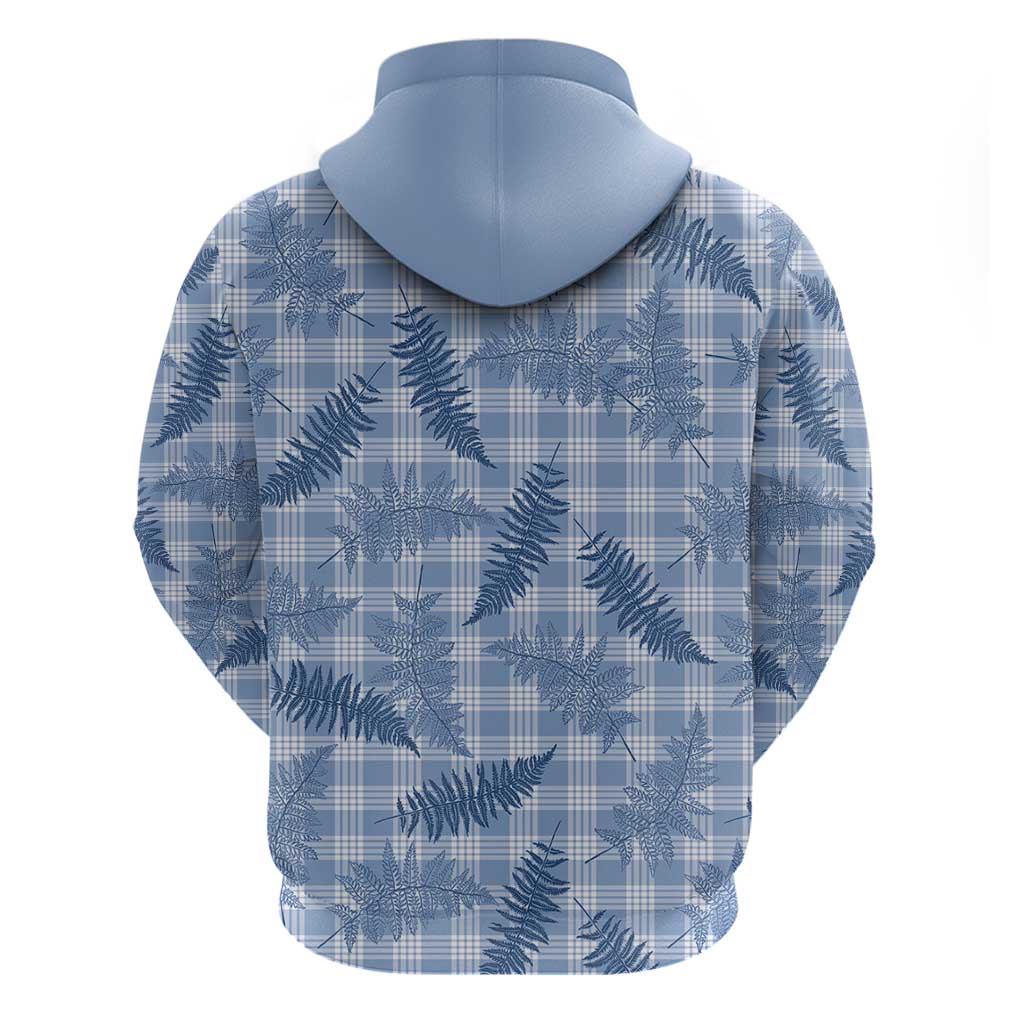 Blue Palaka Hawaii Palapalai Zip Hoodie Hawaiian Fern LT14 - Polynesian Pride