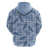 Blue Palaka Hawaii Palapalai Zip Hoodie Hawaiian Fern LT14 - Polynesian Pride