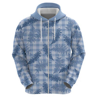 Blue Palaka Hawaii Palapalai Zip Hoodie Hawaiian Fern LT14 - Polynesian Pride