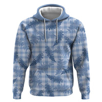 Blue Palaka Hawaii Palapalai Zip Hoodie Hawaiian Fern LT14 Pullover Hoodie Blue - Polynesian Pride