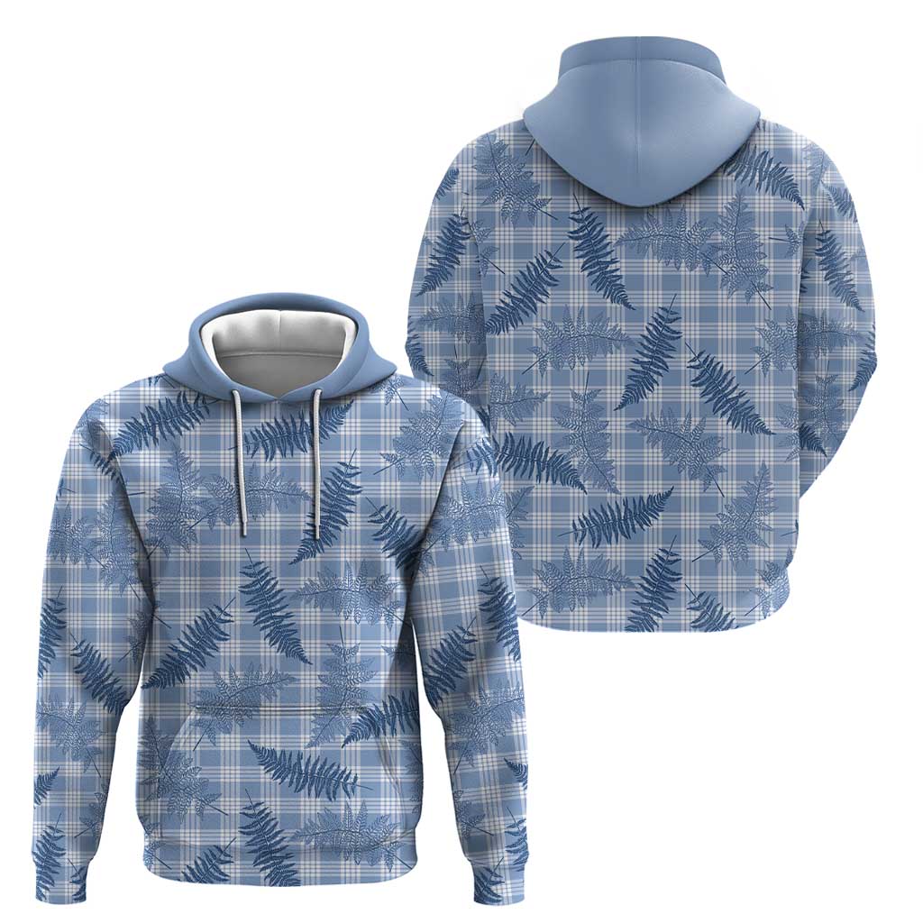 Blue Palaka Hawaii Palapalai Zip Hoodie Hawaiian Fern LT14 - Polynesian Pride