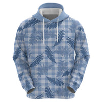 Blue Palaka Hawaii Palapalai Zip Hoodie Hawaiian Fern LT14 - Polynesian Pride