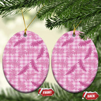 Purple Palaka Hawaii Palapalai Ceramic Ornament Hawaiian Fern LT14 Oval Purple - Polynesian Pride