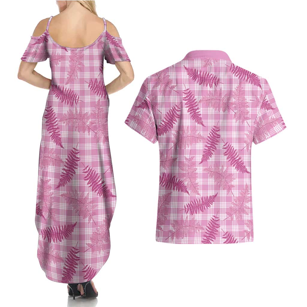 Purple Palaka Hawaii Palapalai Couples Matching Summer Maxi Dress and Hawaiian Shirt Hawaiian Fern - Polynesian Pride