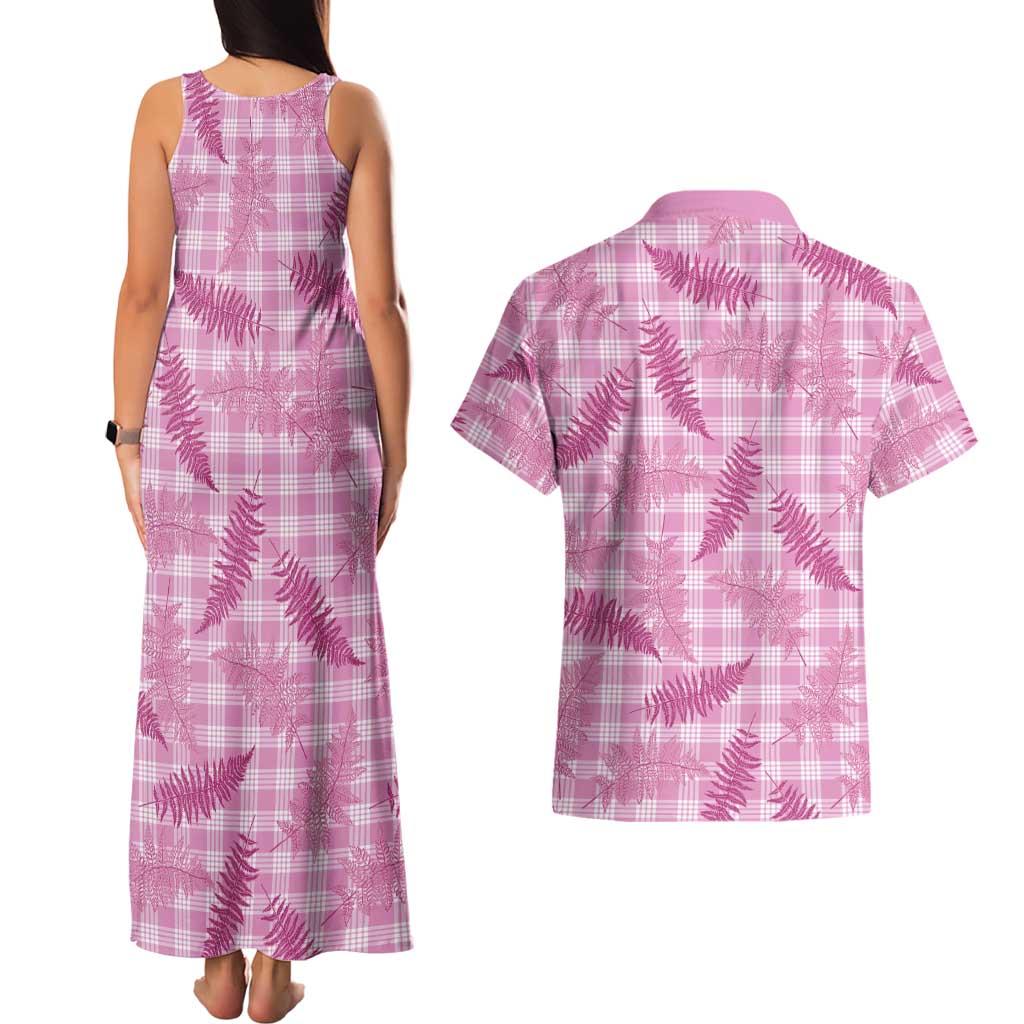 Purple Palaka Hawaii Palapalai Couples Matching Tank Maxi Dress and Hawaiian Shirt Hawaiian Fern - Polynesian Pride