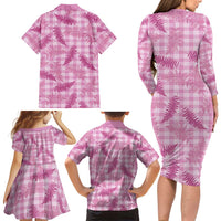Purple Palaka Hawaii Palapalai Family Matching Long Sleeve Bodycon Dress and Hawaiian Shirt Hawaiian Fern - Polynesian Pride
