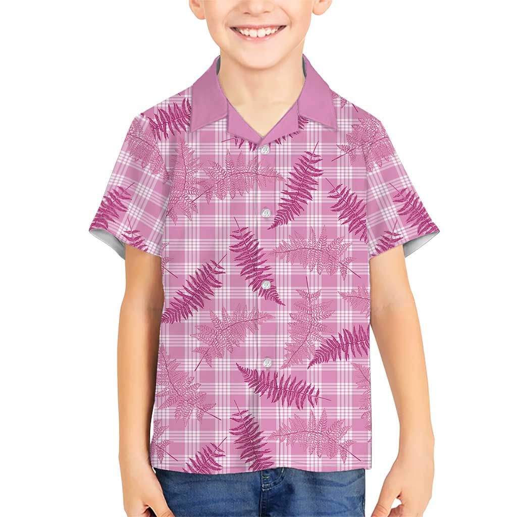 Purple Palaka Hawaii Palapalai Family Matching Off Shoulder Short Dress and Hawaiian Shirt Hawaiian Fern - Polynesian Pride