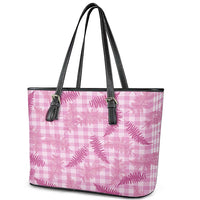 Purple Palaka Hawaii Palapalai Leather Tote Bag Hawaiian Fern - Polynesian Pride