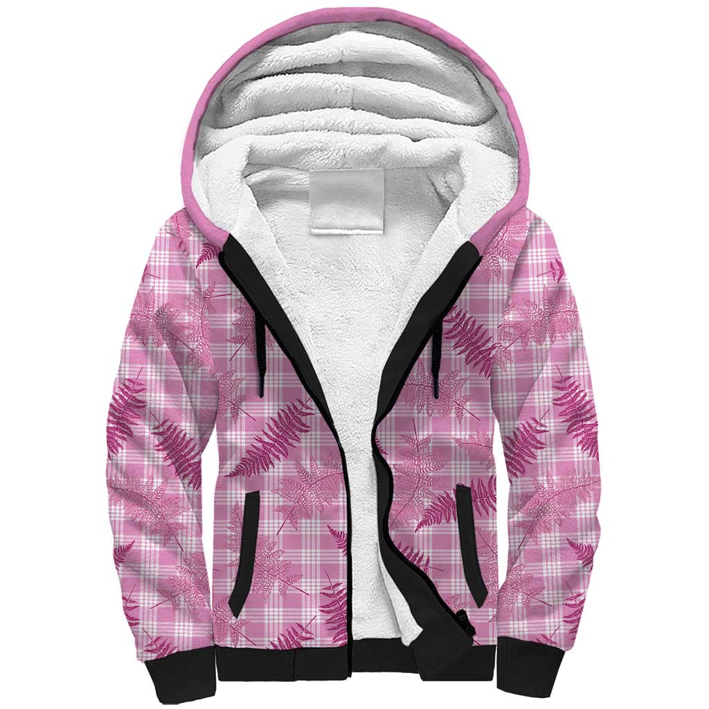 Purple Palaka Hawaii Palapalai Sherpa Hoodie Hawaiian Fern - Polynesian Pride