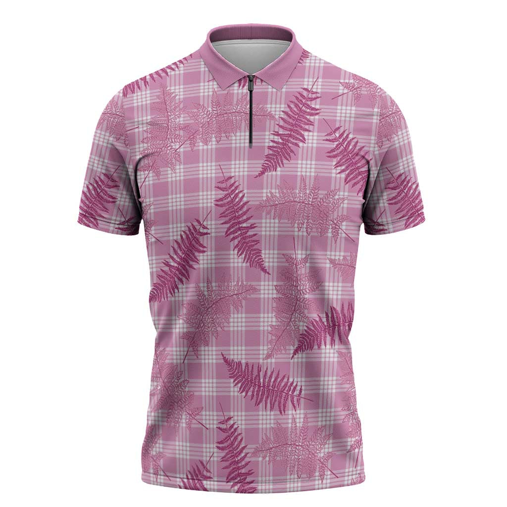Purple Palaka Hawaii Palapalai Zipper Polo Shirt Hawaiian Fern LT14 Purple - Polynesian Pride