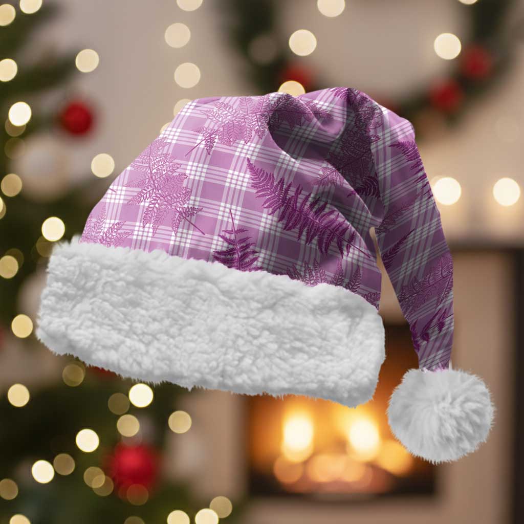 Pink Palaka Hawaii Palapalai Christmas Santa Hat Hawaiian Fern - Polynesian Pride