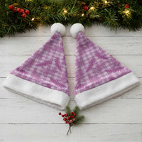 Pink Palaka Hawaii Palapalai Christmas Santa Hat Hawaiian Fern - Polynesian Pride