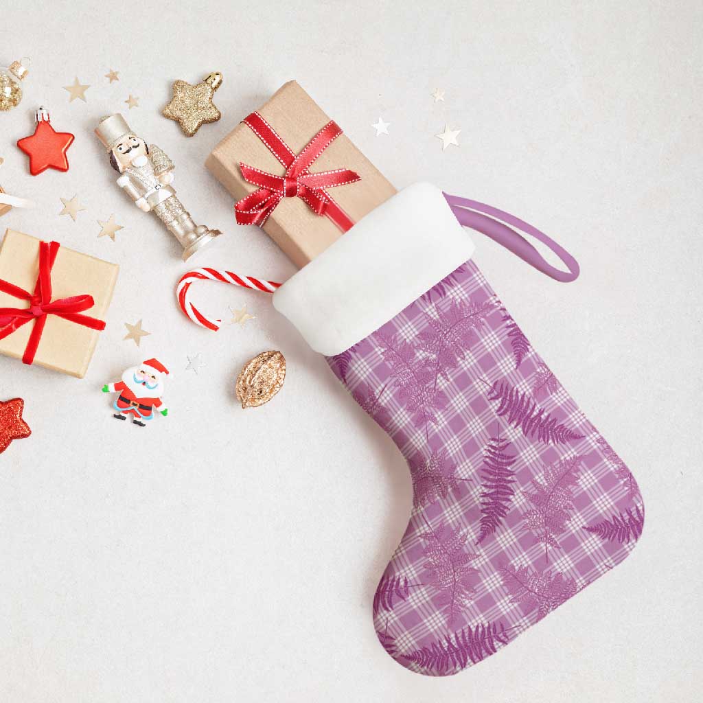 Pink Palaka Hawaii Palapalai Christmas Stocking Hawaiian Fern - Polynesian Pride