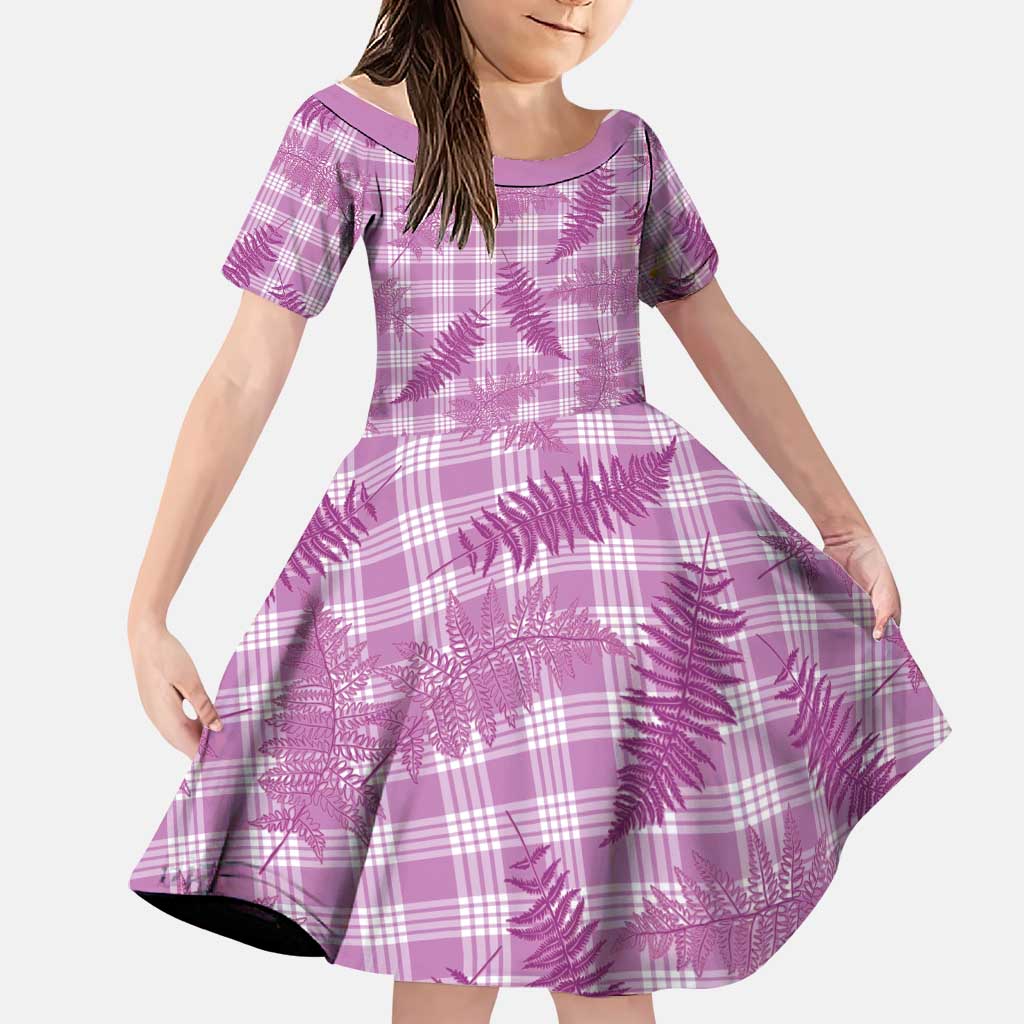 Pink Palaka Hawaii Palapalai Family Matching Long Sleeve Bodycon Dress and Hawaiian Shirt Hawaiian Fern - Polynesian Pride