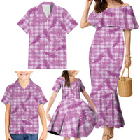Pink Palaka Hawaii Palapalai Family Matching Mermaid Dress and Hawaiian Shirt Hawaiian Fern - Polynesian Pride