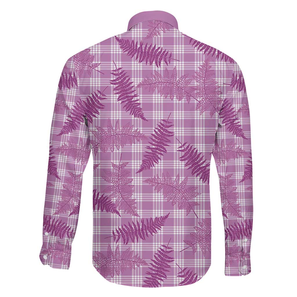 Pink Palaka Hawaii Palapalai Family Matching Off The Shoulder Long Sleeve Dress and Hawaiian Shirt Hawaiian Fern - Polynesian Pride