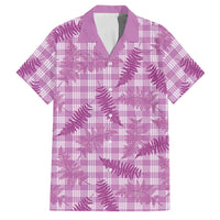 Pink Palaka Hawaii Palapalai Family Matching Off Shoulder Short Dress and Hawaiian Shirt Hawaiian Fern - Polynesian Pride