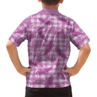 Pink Palaka Hawaii Palapalai Family Matching Short Sleeve Bodycon Dress and Hawaiian Shirt Hawaiian Fern - Polynesian Pride