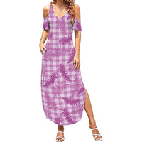 Pink Palaka Hawaii Palapalai Family Matching Summer Maxi Dress and Hawaiian Shirt Hawaiian Fern - Polynesian Pride