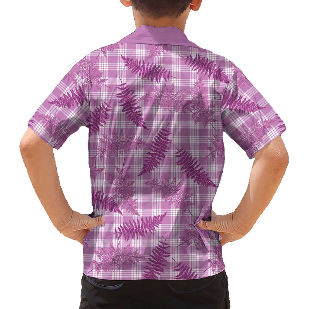 Pink Palaka Hawaii Palapalai Family Matching Tank Maxi Dress and Hawaiian Shirt Hawaiian Fern - Polynesian Pride