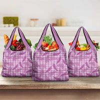 Pink Palaka Hawaii Palapalai Grocery Bag Hawaiian Fern LT14 3-pack One Size Pink - Polynesian Pride