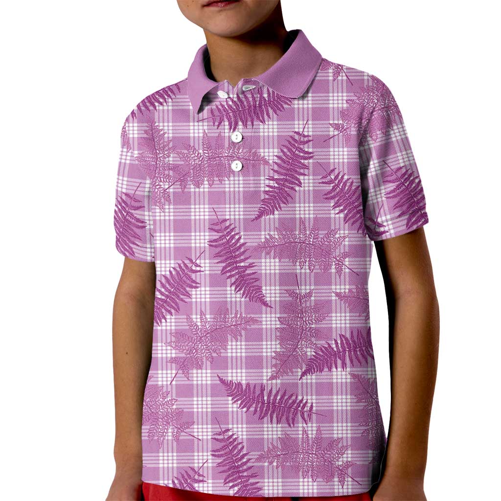 Pink Palaka Hawaii Palapalai Kid Polo Shirt Hawaiian Fern - Polynesian Pride
